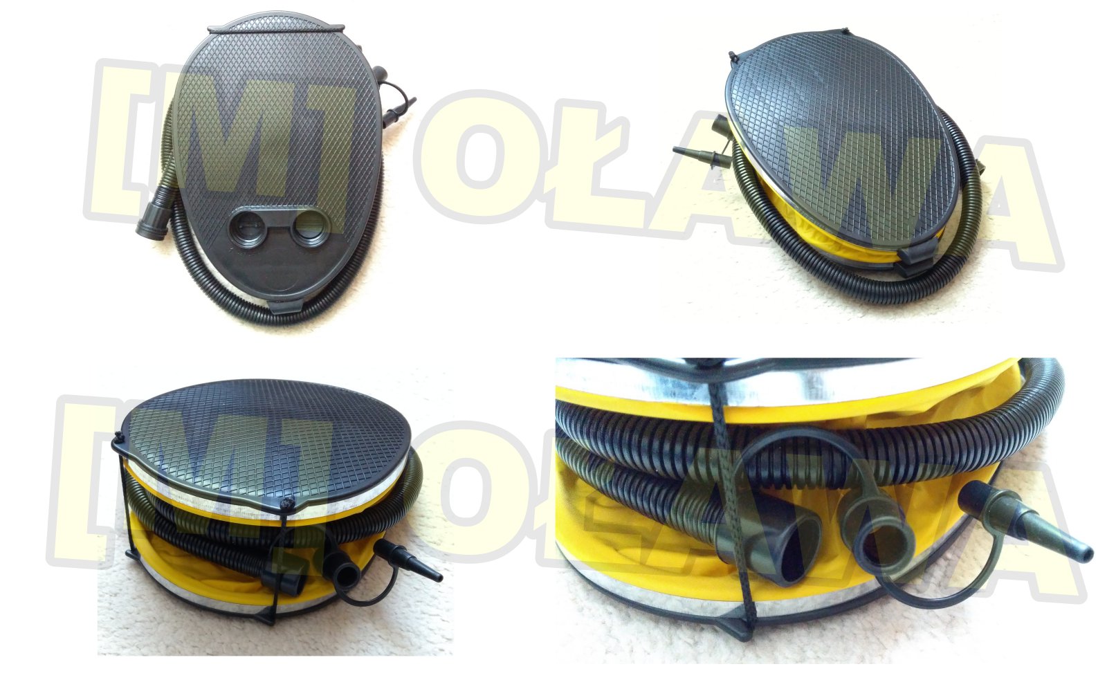 pompka nożna z odsysaniem powietrza elastyczny wąż 3 końcówki do pontonu materaca