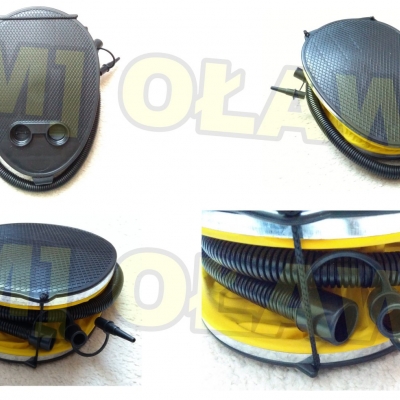 pompka nożna z odsysaniem powietrza elastyczny wąż 3 końcówki do pontonu materaca