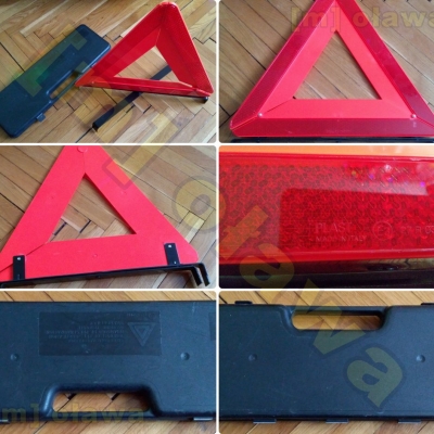 składany samochodowy trójkąt ostrzegawczy wraz z etui włoska produkcja