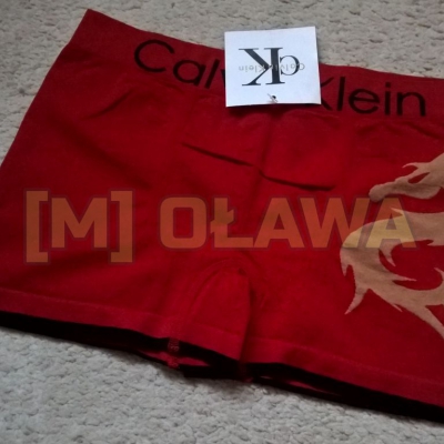 bokserki męskie Calvin Klein majtki CK bielizna męska czerwone smok wzór 2