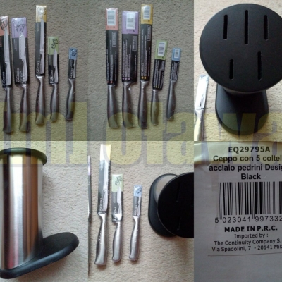 nowy komplet włoskich noży kuchennych PEDRINI z blokiem unikat noże kuchenne