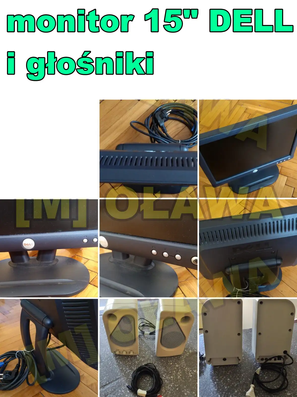 zestaw monitor DELL LCD 15 i głośniki komputerowe