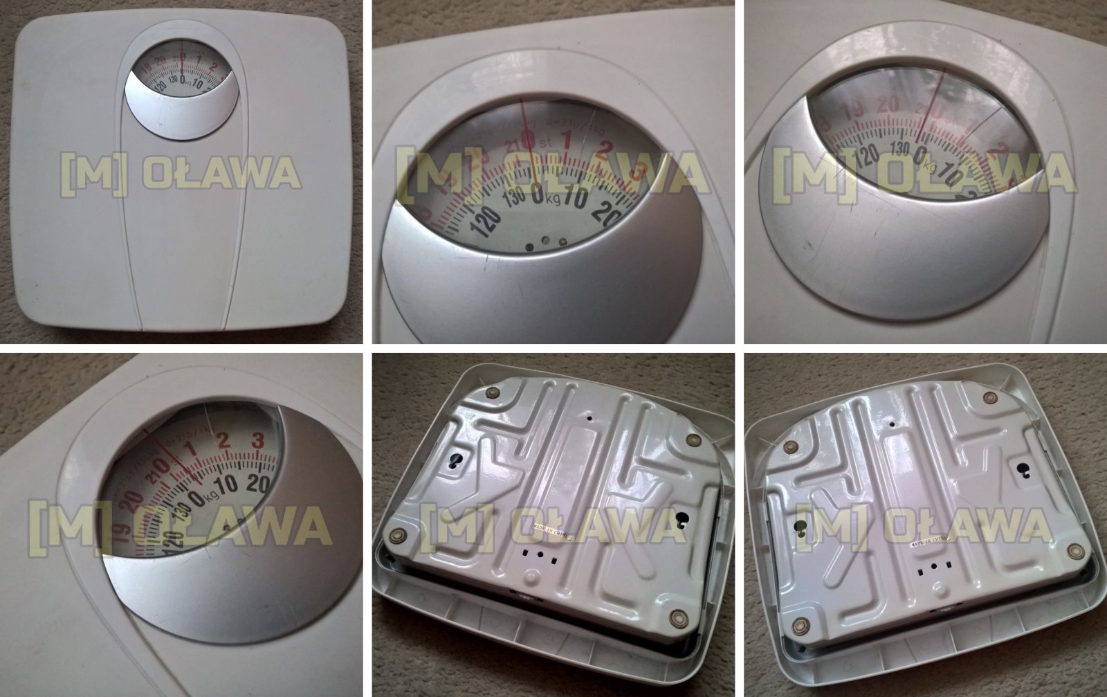 waga łazienkowa biała analogowa mechaniczna retro prl zwykła do 136 kg