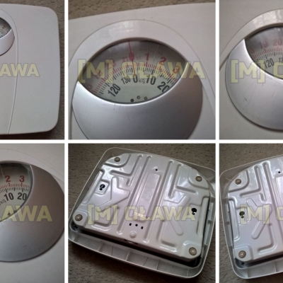 waga łazienkowa biała analogowa mechaniczna retro prl zwykła do 136 kg