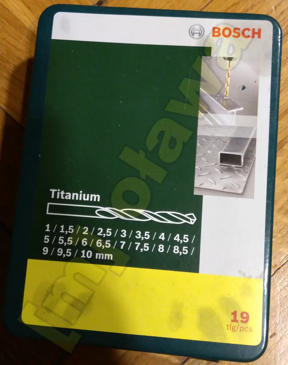 zestaw 19 wierteł BOSCH do metalu HSS-TIN metalowe opakowanie